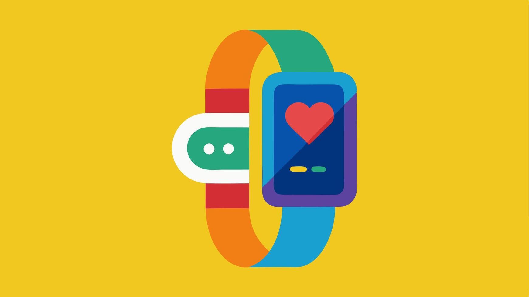 Fitness Band on Arm A colorful fitness band resting on an arm with a visible heart icon and step count emphasizing activity tracking for individuals with limited mobility.. vector