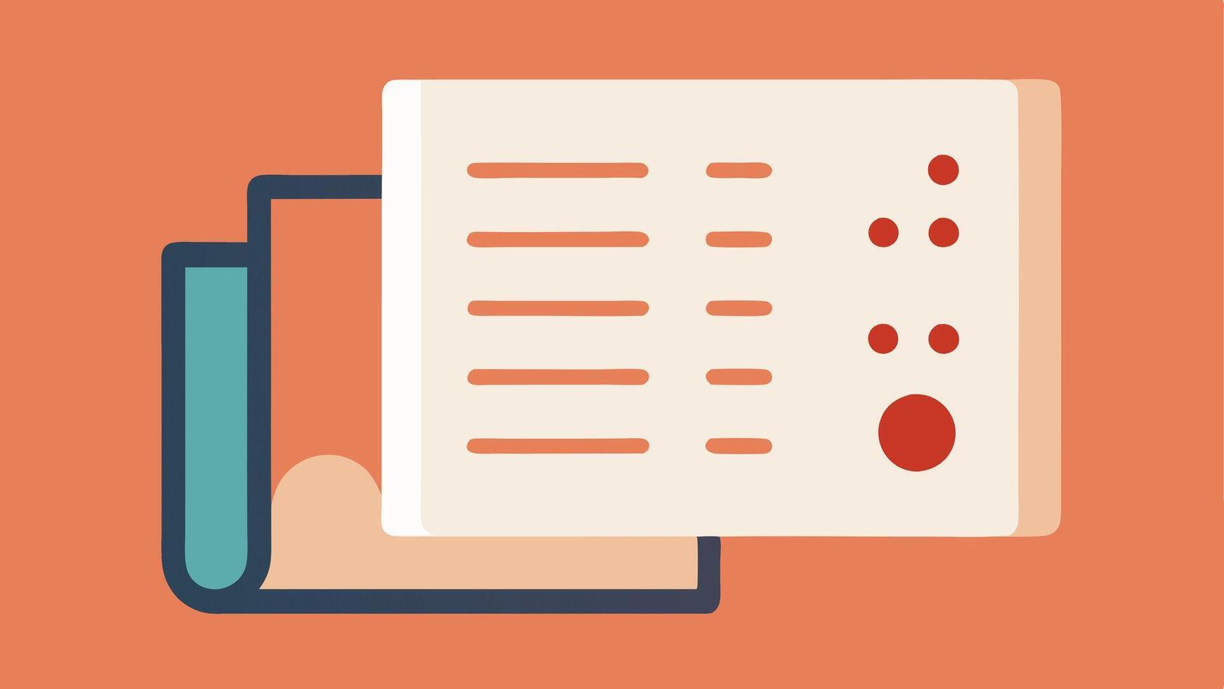 Braille Menu A closeup illustration of a menu with Braille text on it alongside another menu that features large print showing alternatives for different needs.. vector