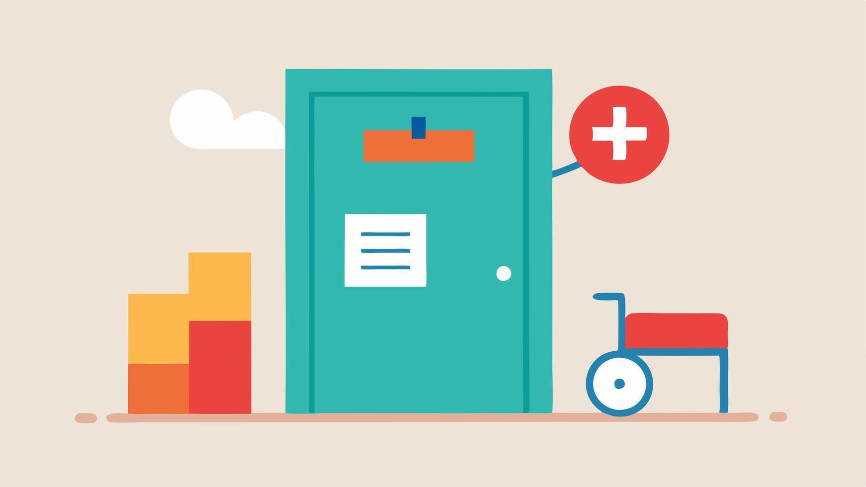 Feedback Station An illustration of a feedback box at the exit of the pharmacy inviting customers to share their experiences designed to be reachable for all including those in. vector