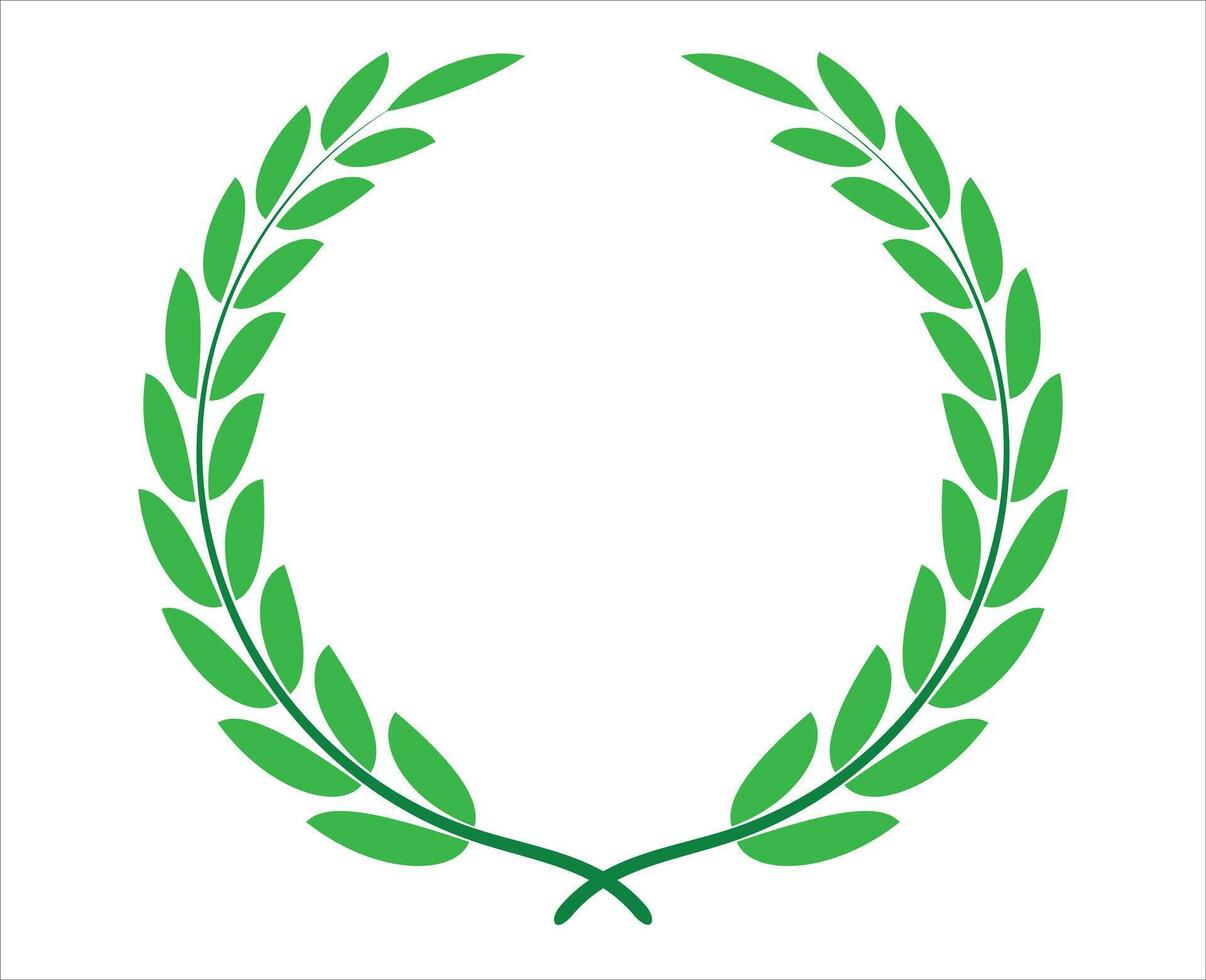 Green round leaf stalks for use in winner's trophies vector