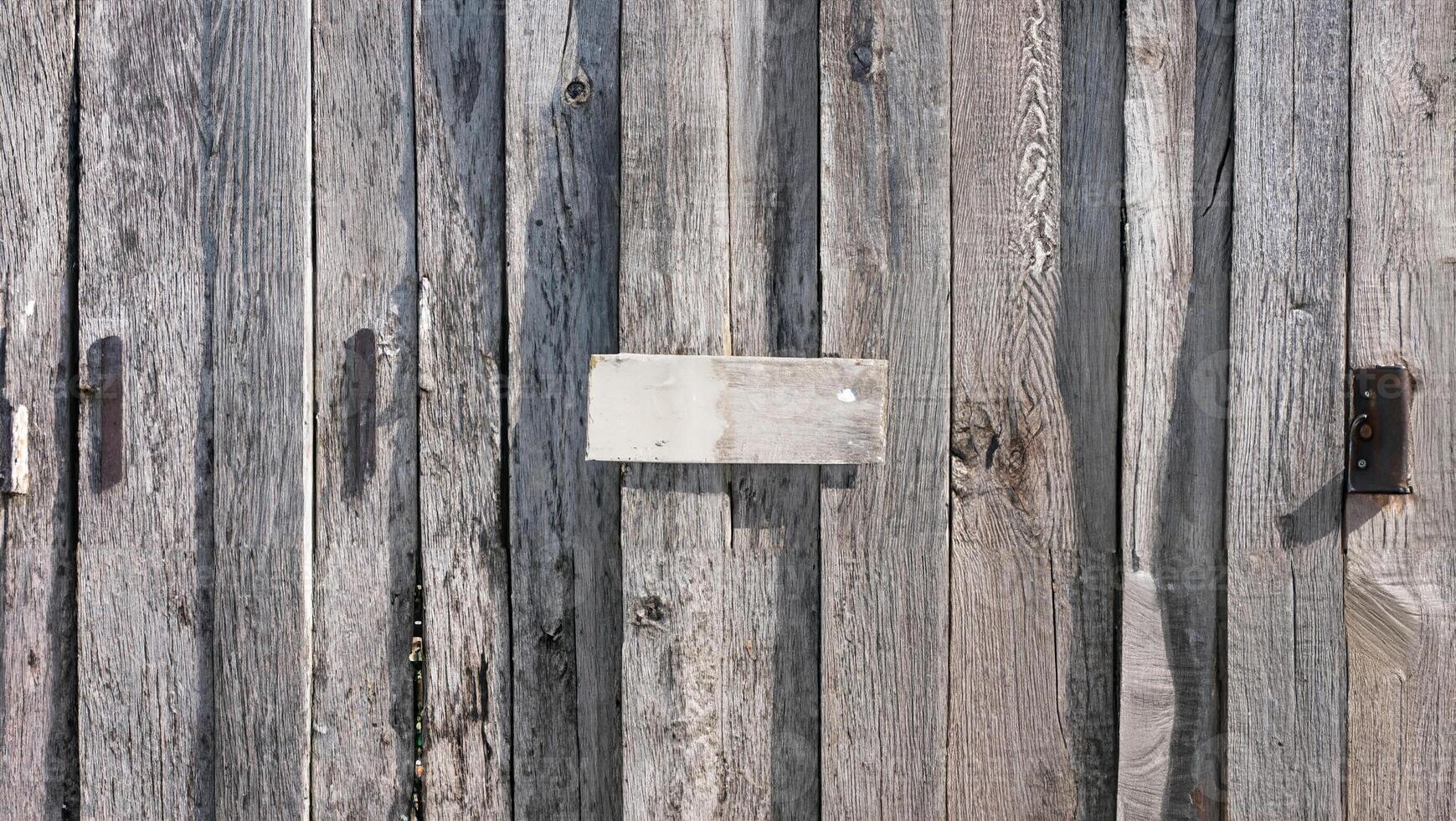 Close-up of rustic weathered wooden planks with natural textures and grain patterns. Ideal for backgrounds and design projects. photo