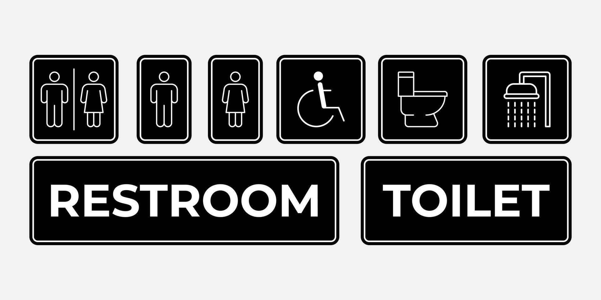 toilet or restroom icon template black color vector