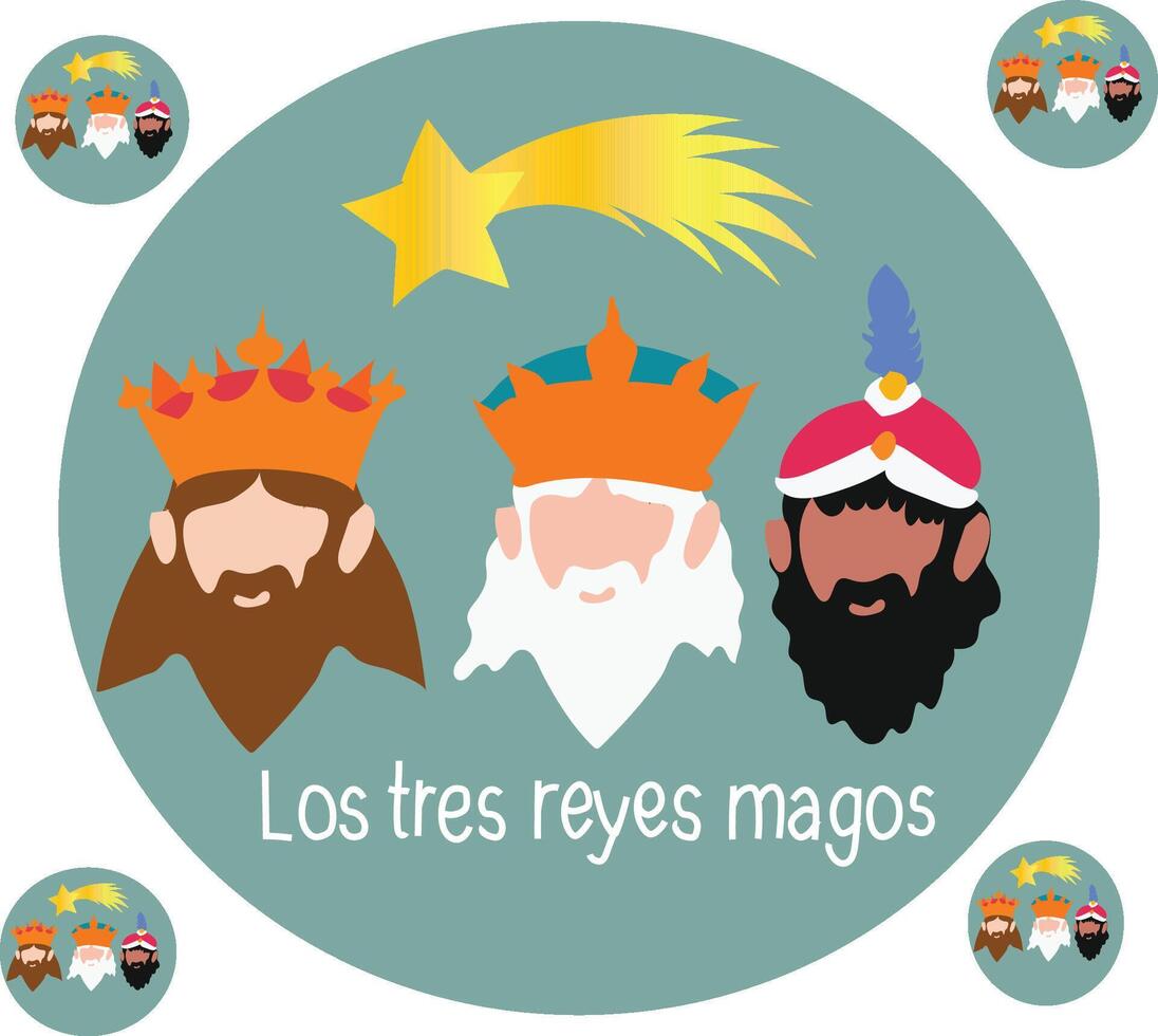 los tres reyes magos vector