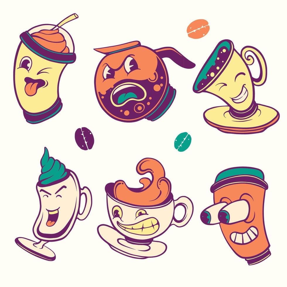 coffee retro illustration design vector