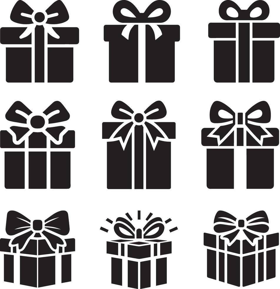 Gift box icon set illustration vector