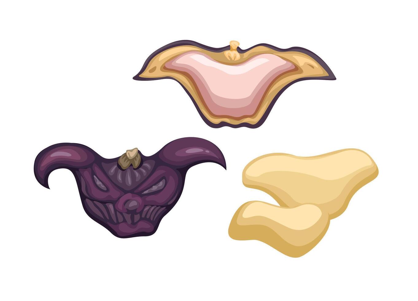 Water Caltrop Collection Set Illustration vector