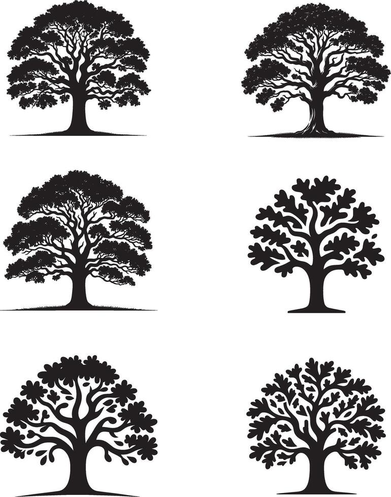 Tree silhouettes set vector