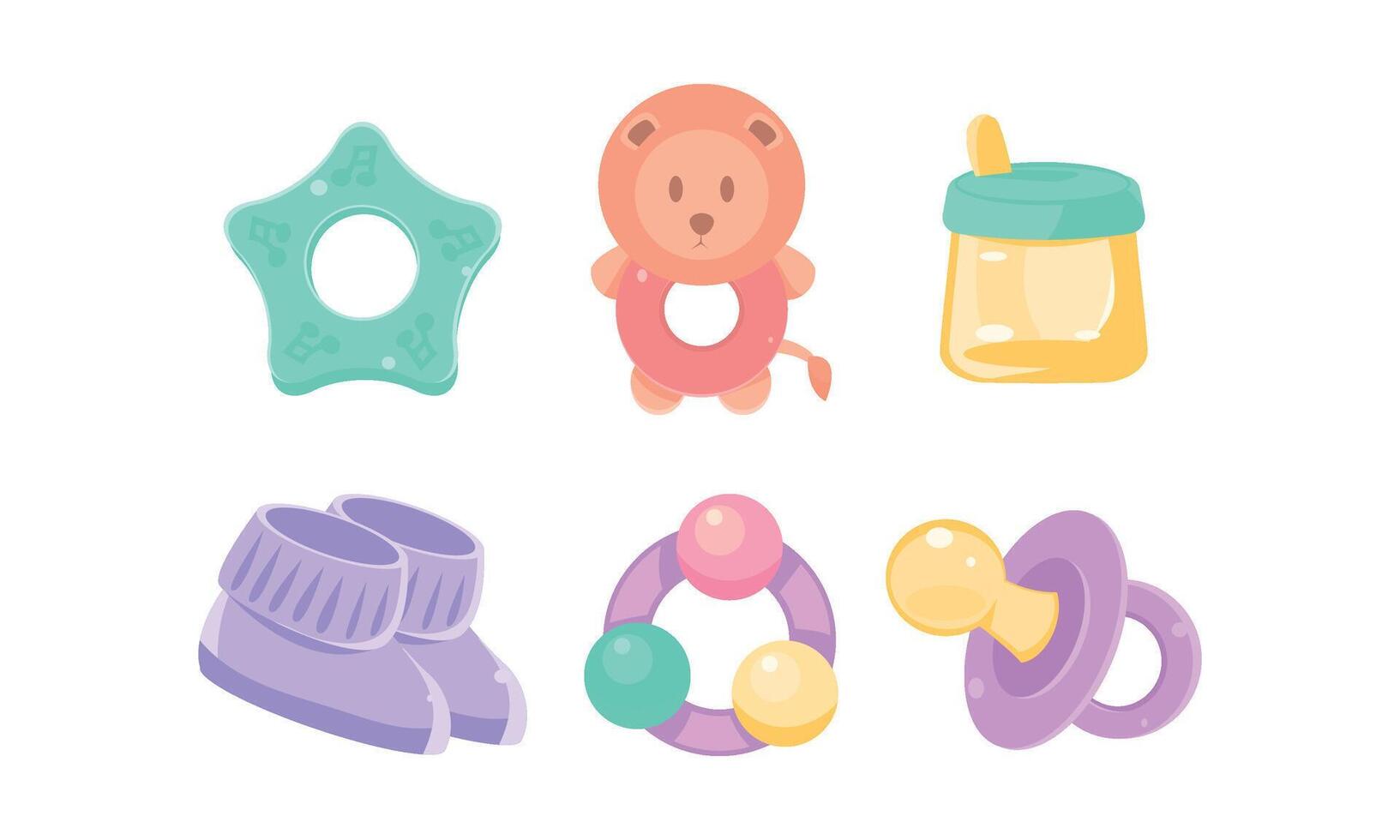 Newborn and baby care icons set, nursery accessories, baby shower and newborn concept Illustration vector
