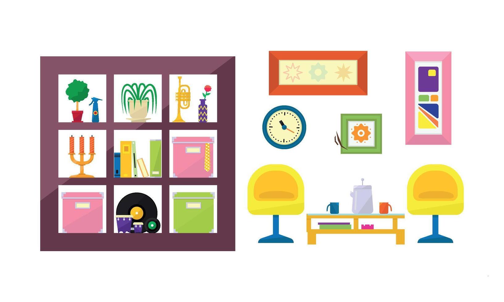Interior of a living room with furniture Illustration vector