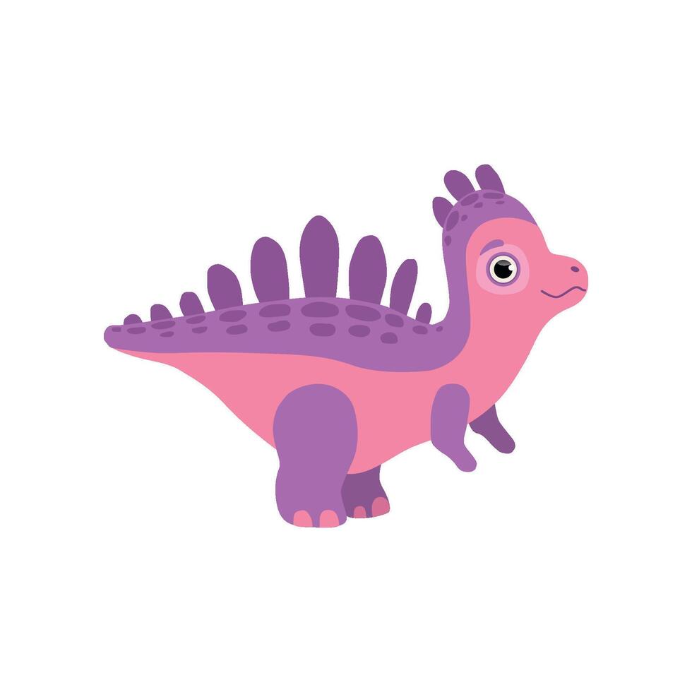 Cute dinosaur, funny baby dino cartoon character Illustration vector
