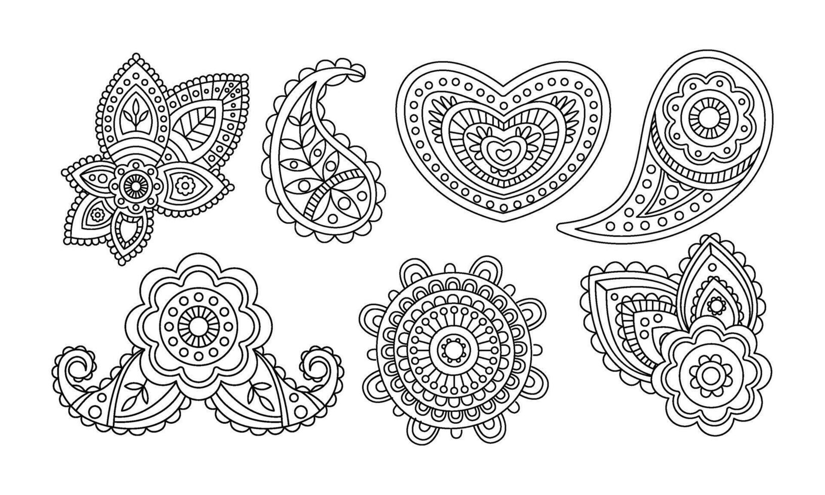 Elegance vintage design elements, floral hand drawn mandala stylized ornaments Illustration vector