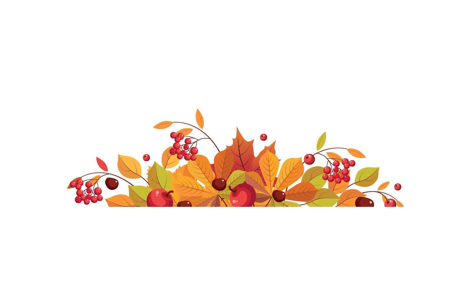 Autumn background with space for text, banner with bright autumn leaves Illustration vector