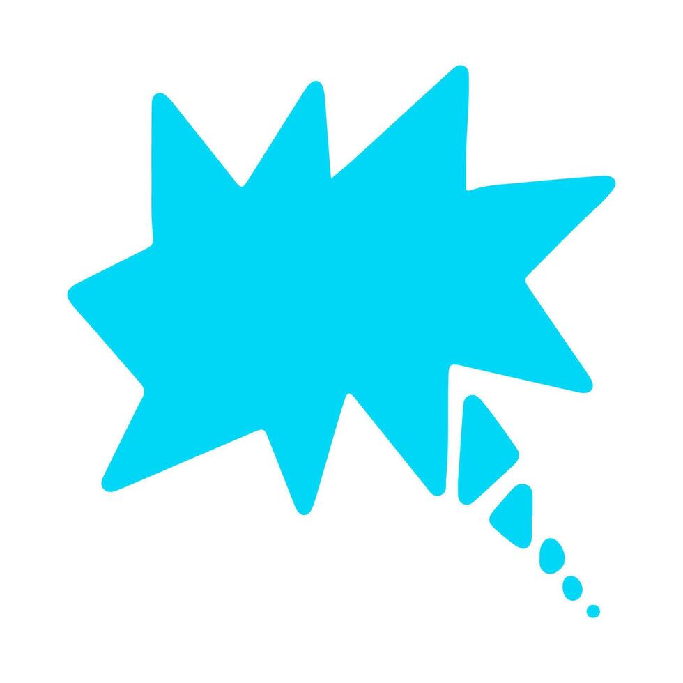 Text bubble. Hand drawn bubble templates for text messages. Colorful cartoon sticker isolated on the white background. Doodle text speech form templates. Blank empty blue speech bubble. vector