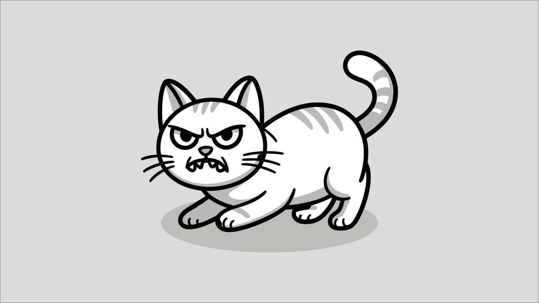 Cute Cat Illustration, Angry Cat Illustration, Cat Illustration vector