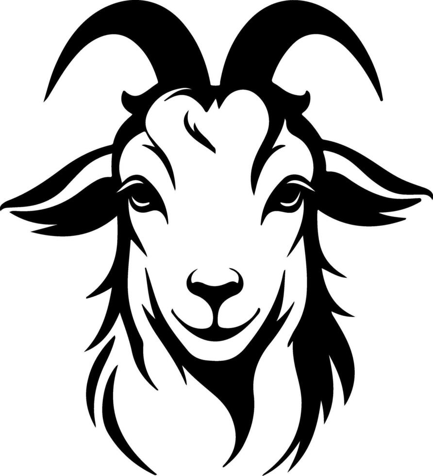 Goat head silhouette black vector