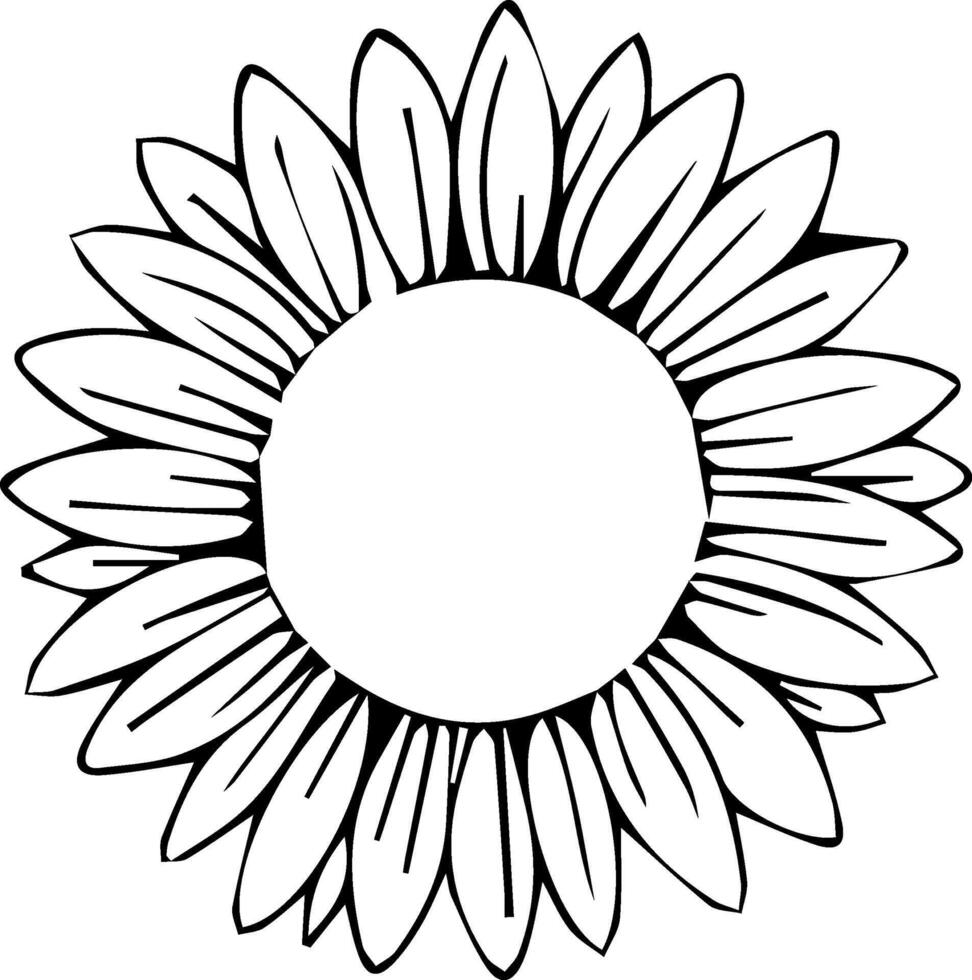 a black ouline rose illustration vector