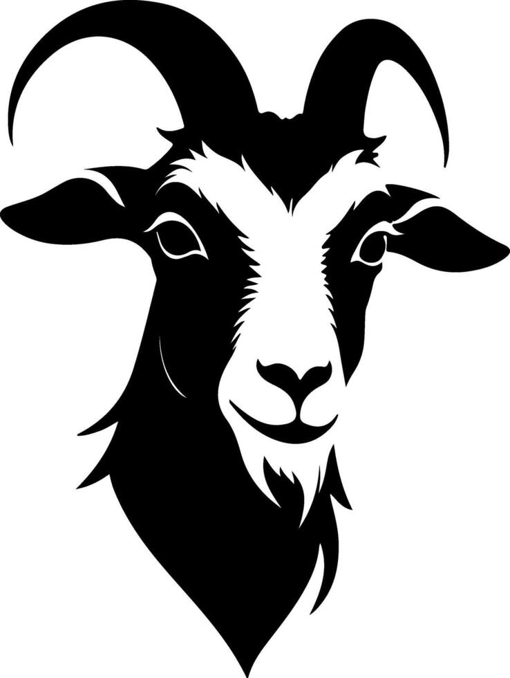 A Goat head silhouette on white background vector