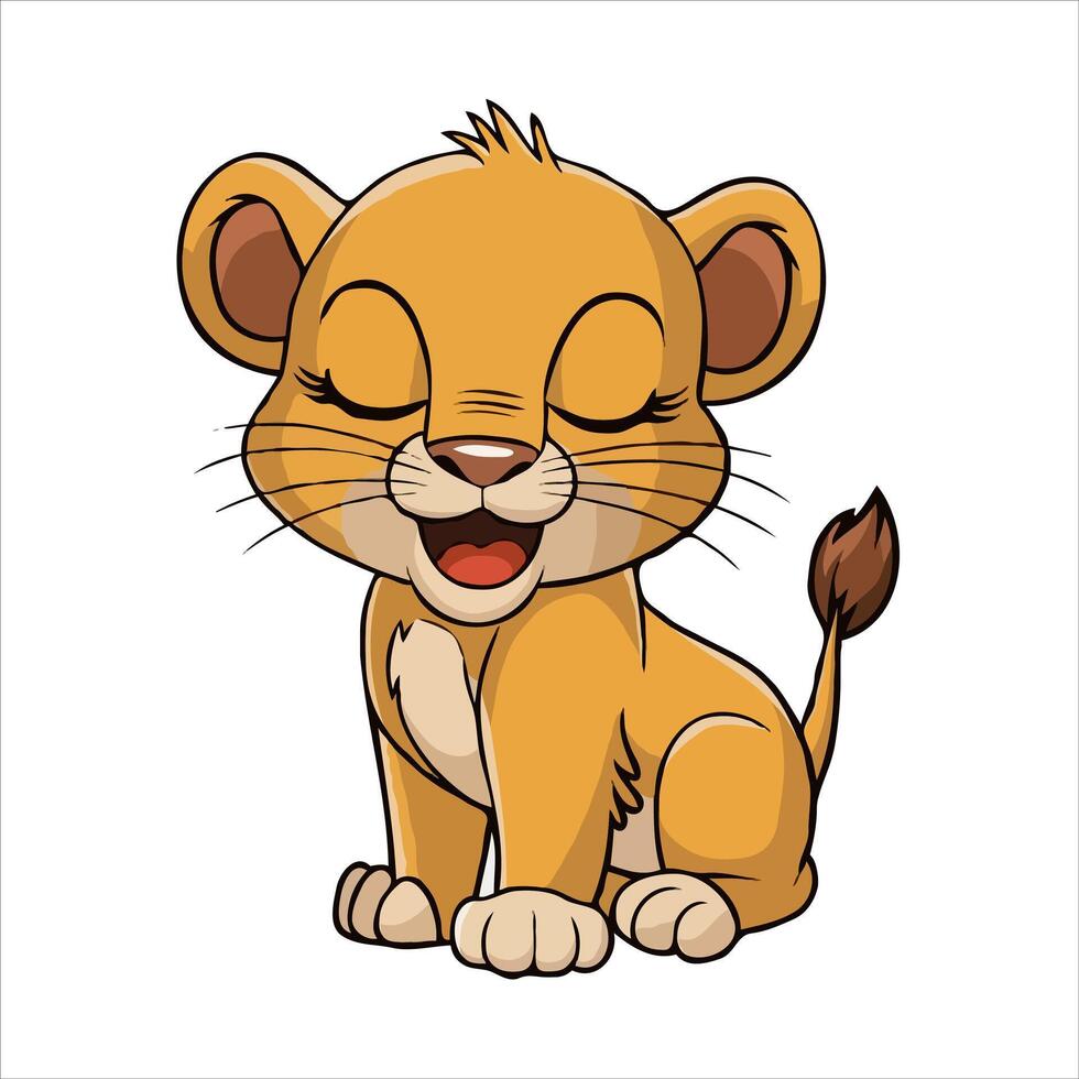 Cartoon lion smiling vector