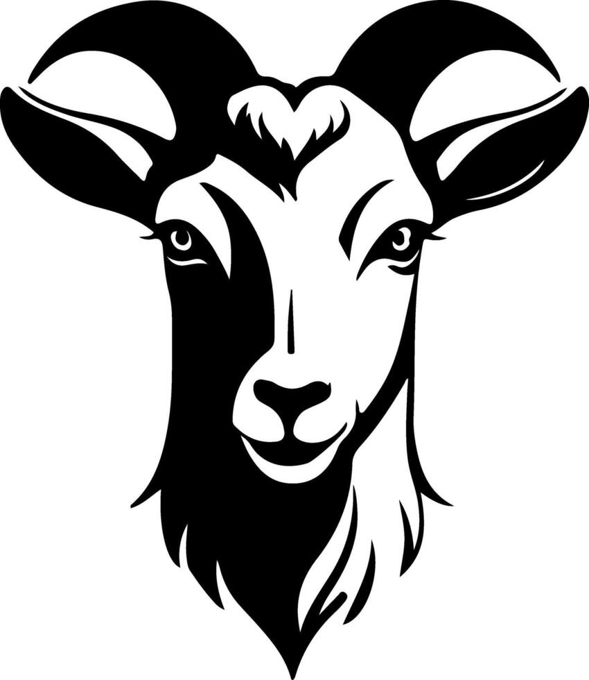 A black Goat head silhouette vector