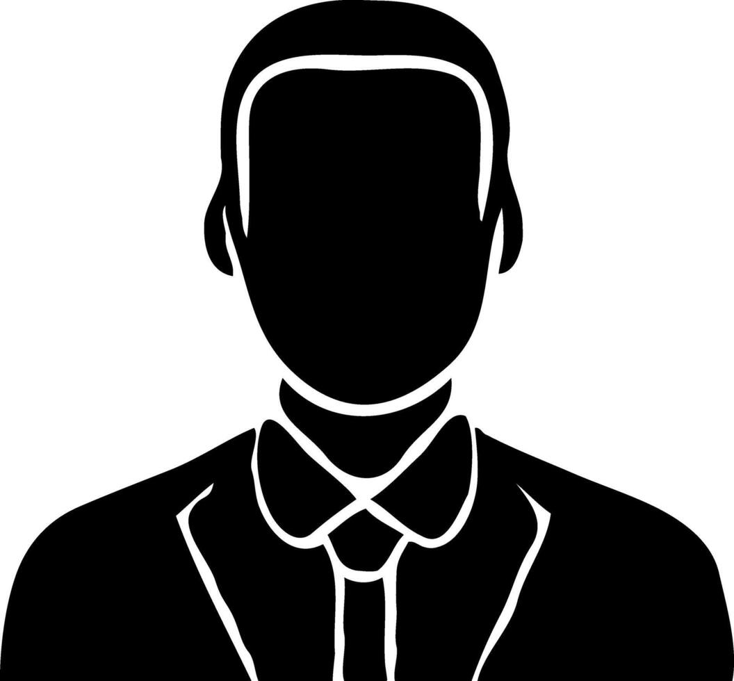 A silhouette of a man in a suit with tie vector