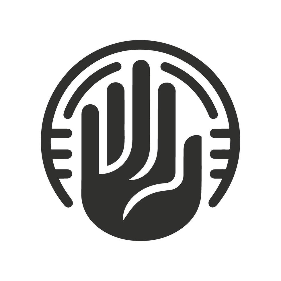 Bold Hand Black Logo Design vector