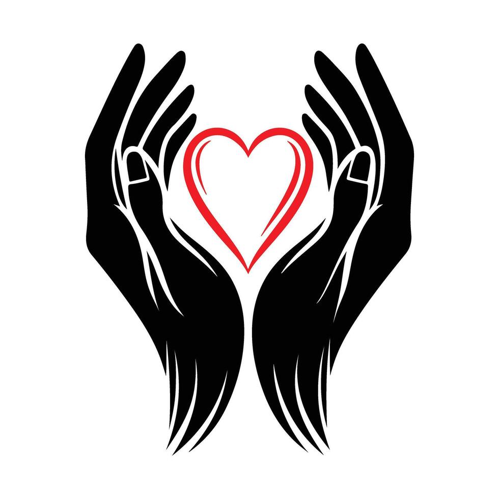 Hands Protecting A Heart Design vector