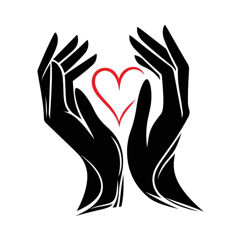 Heart In Caring Hands Artwork vector