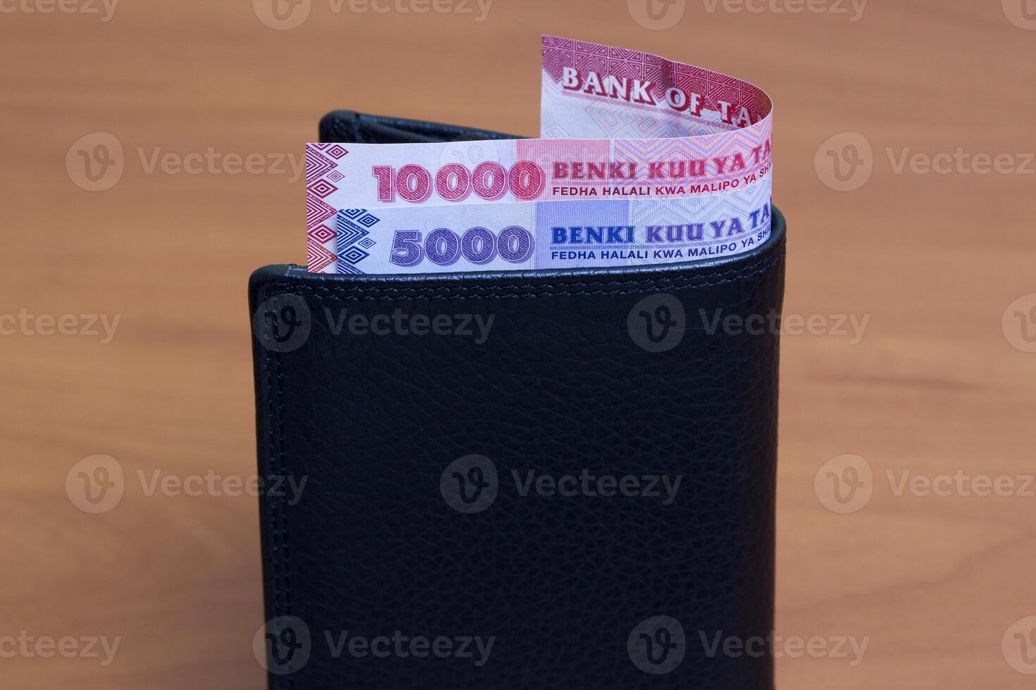 Tanzanian shilling in the black wallet photo