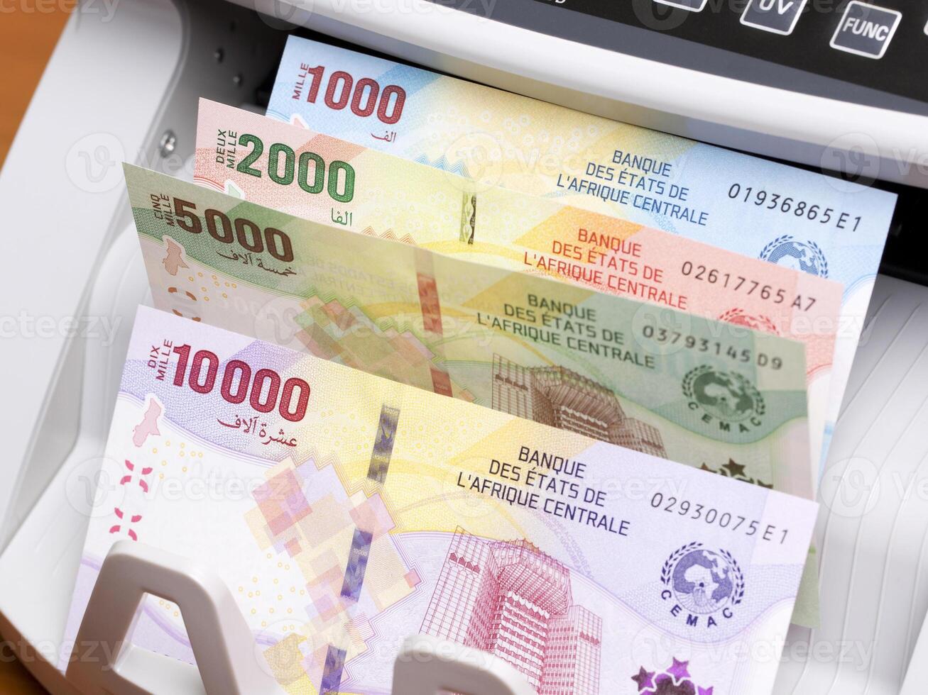 Central African CFA franc in the counting machine photo