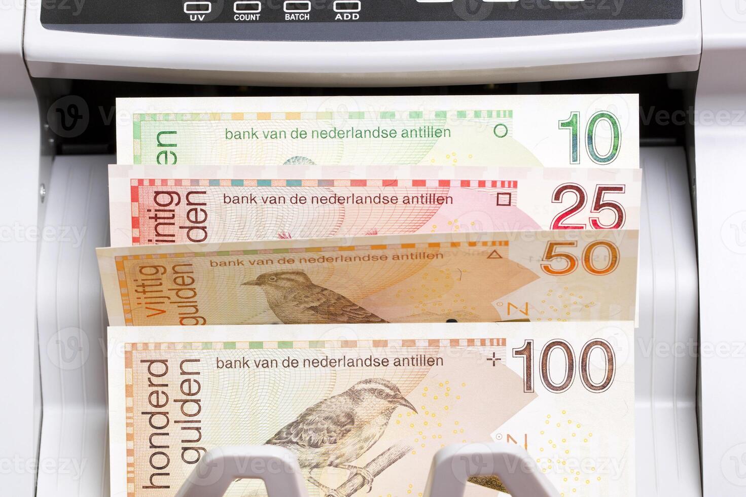 Netherlands Antillean guilder in the counting machine photo