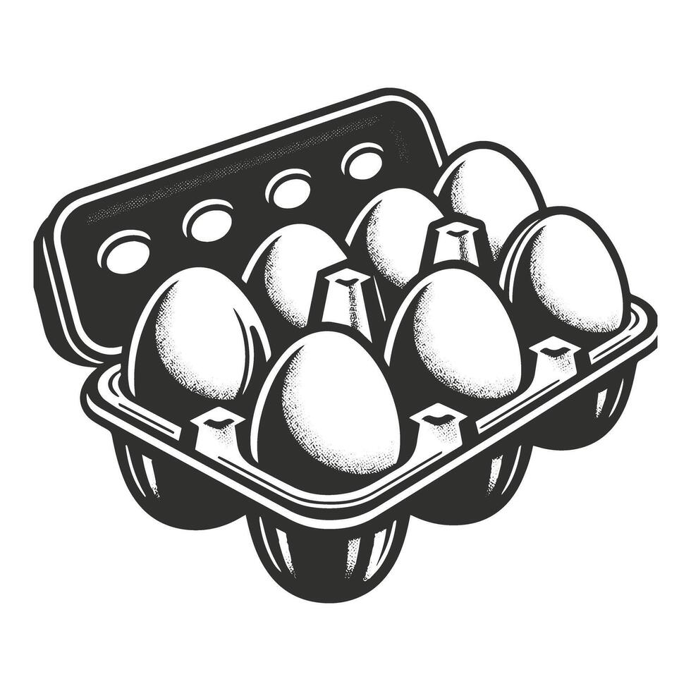 Hand Drawn Eggs In A Box vector
