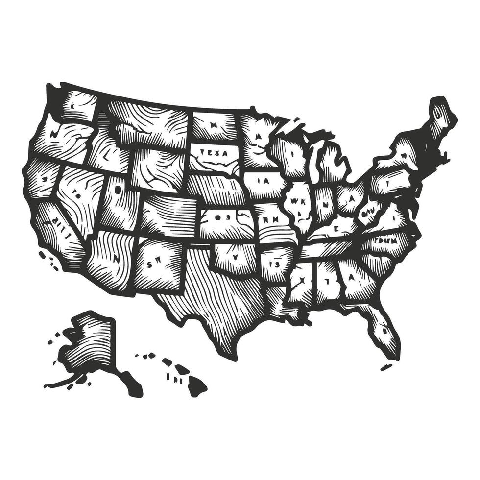 Unique Hand Drawn Outline Map Designs vector