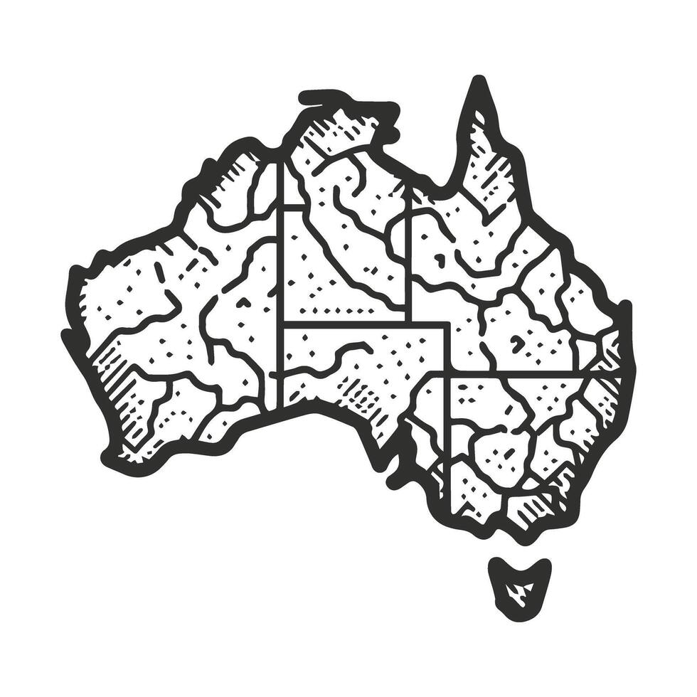 Artistic Hand Drawn Outline Maps vector
