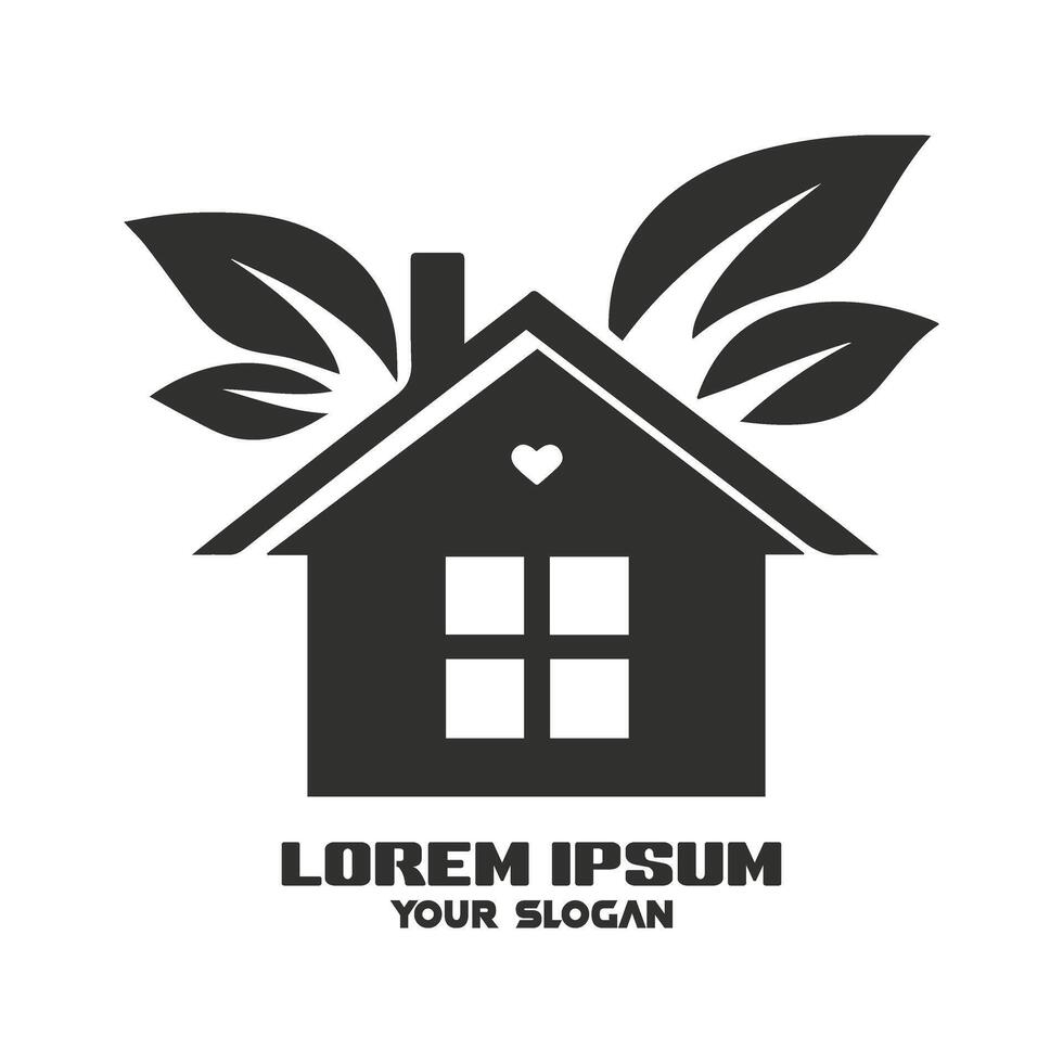 Professional Home Leaf Logo Template vector