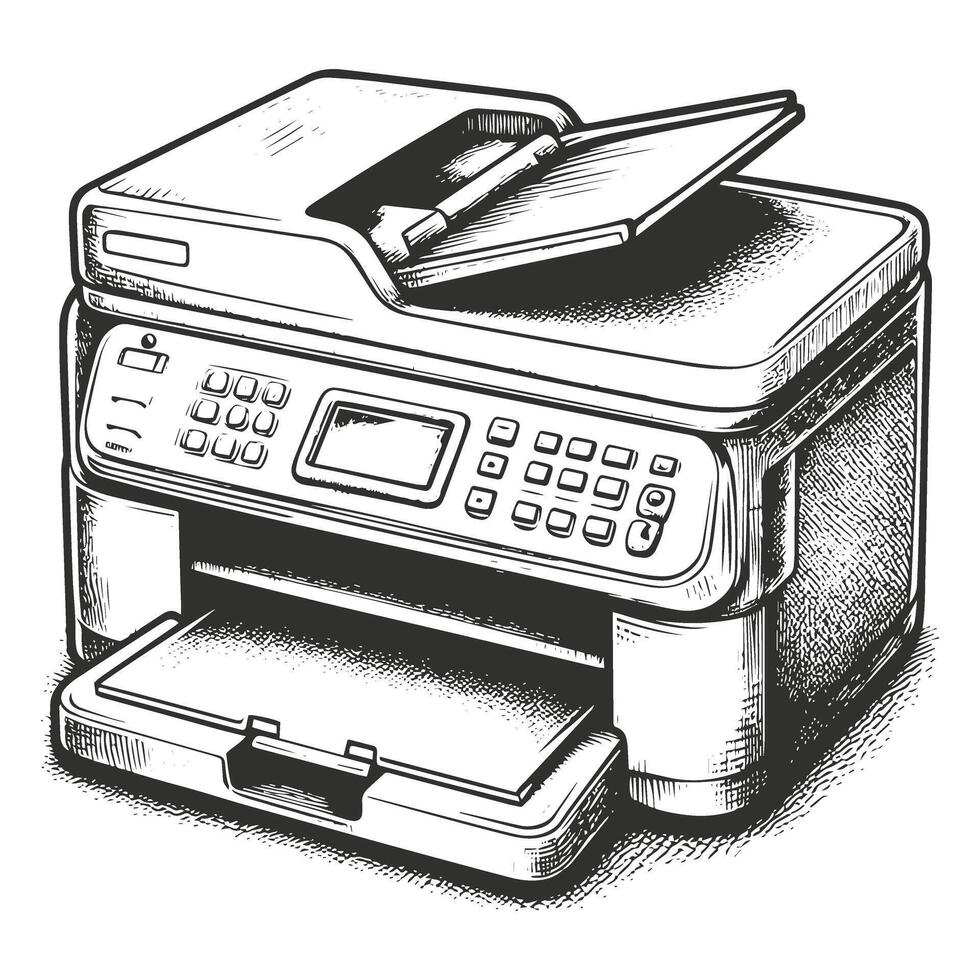 All in One Printer Flat Design vector