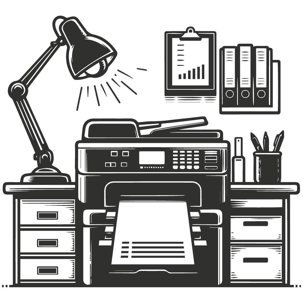 Modern All in One Printer Isolated vector