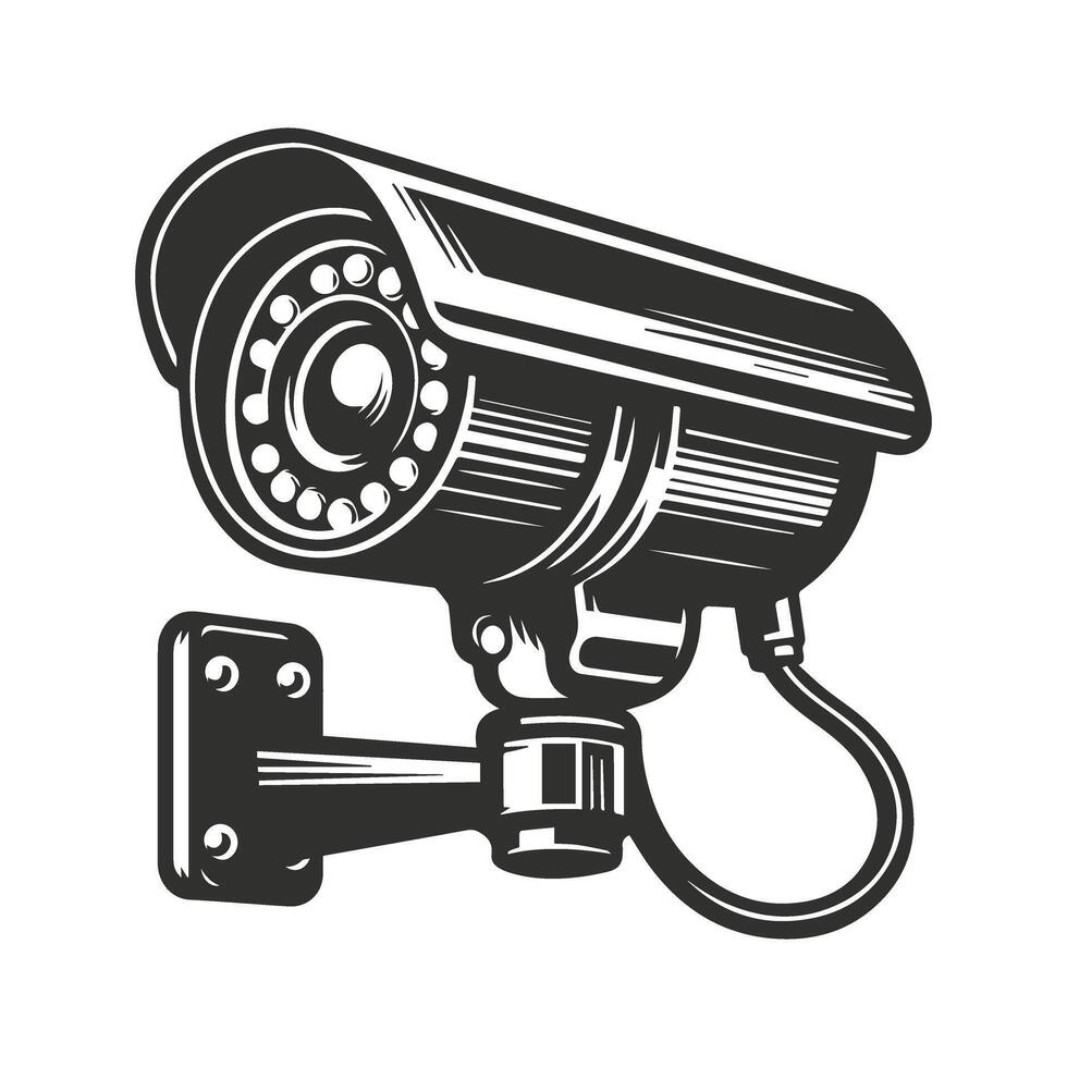 Creative Doodle Style Security Cameras vector