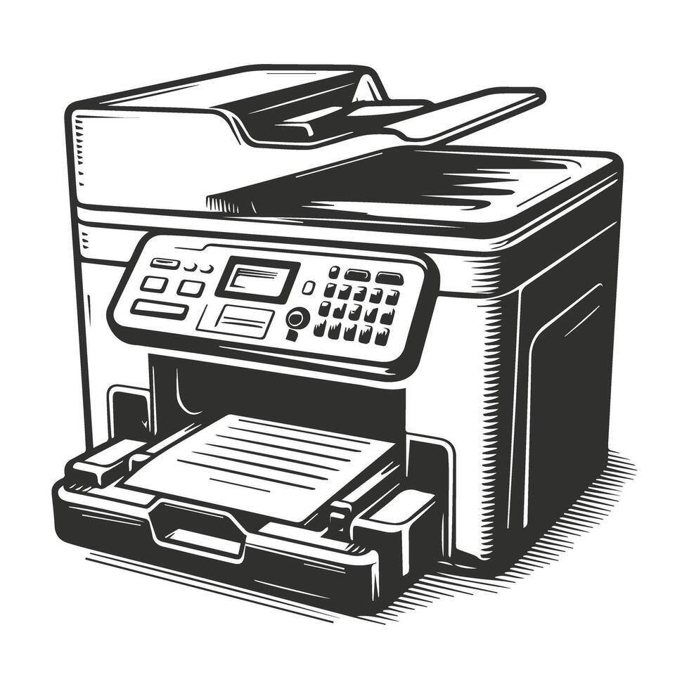 Isolated All in One Printer Artwork vector