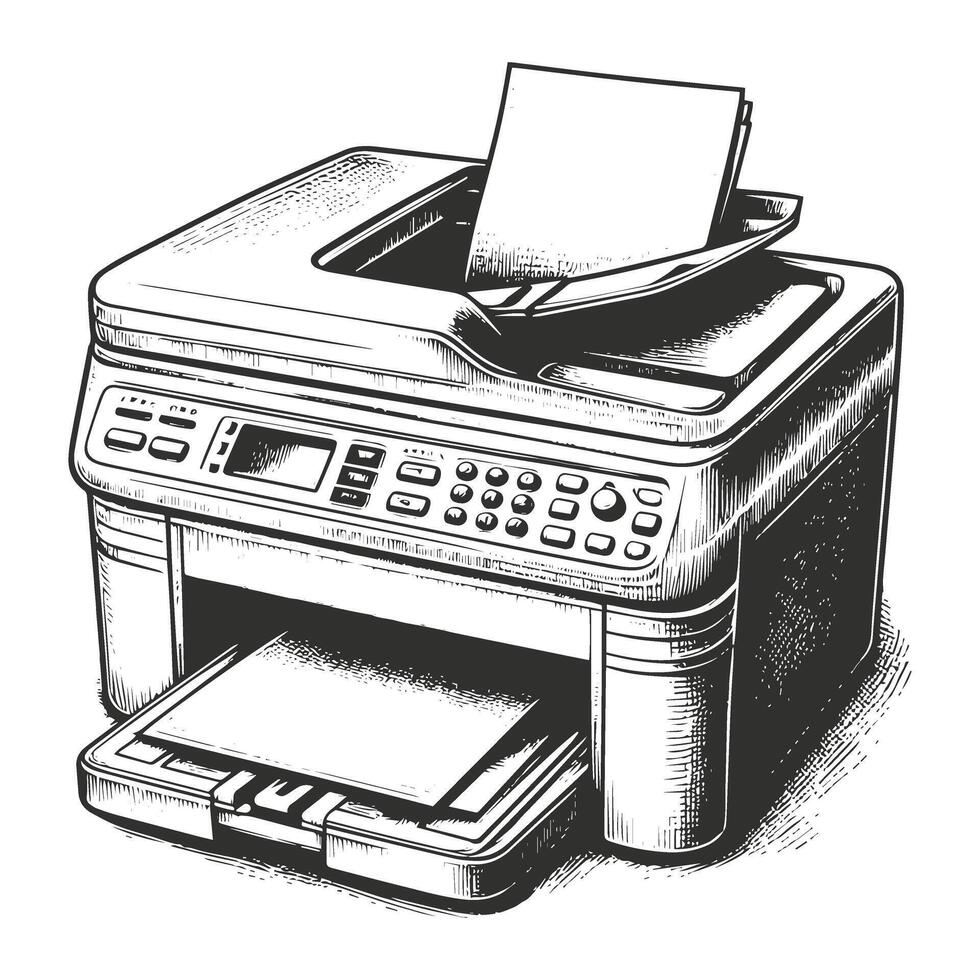 Isolated Background All in One Printer vector