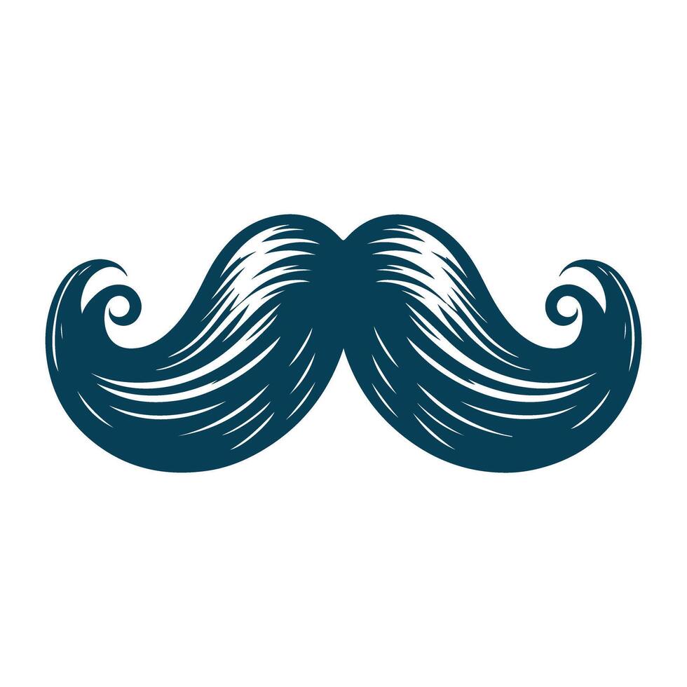Stylish Mustache Illustration Set vector