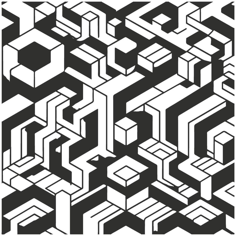 Unique Flat Monochromatic Patterns vector