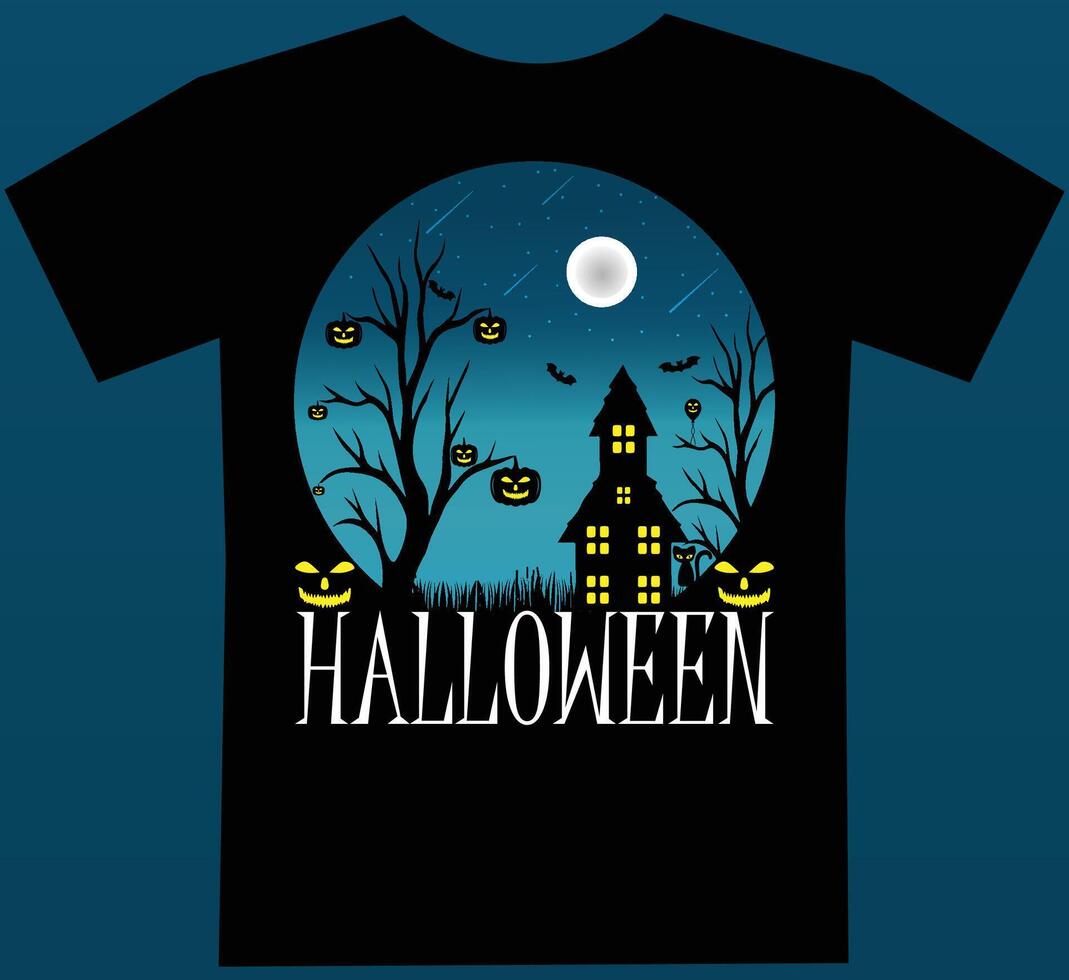Spooky Halloween t shirt Design. vector