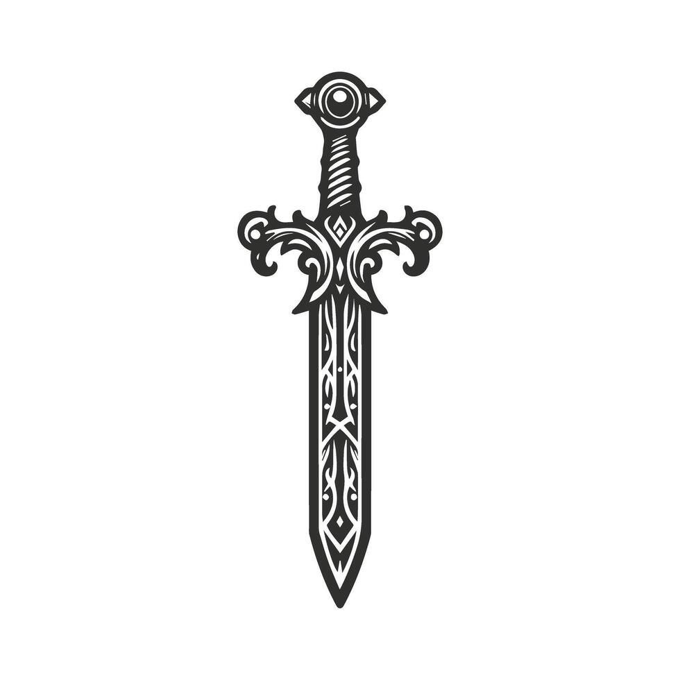Unique Fantasy Warrior Sword Concept vector