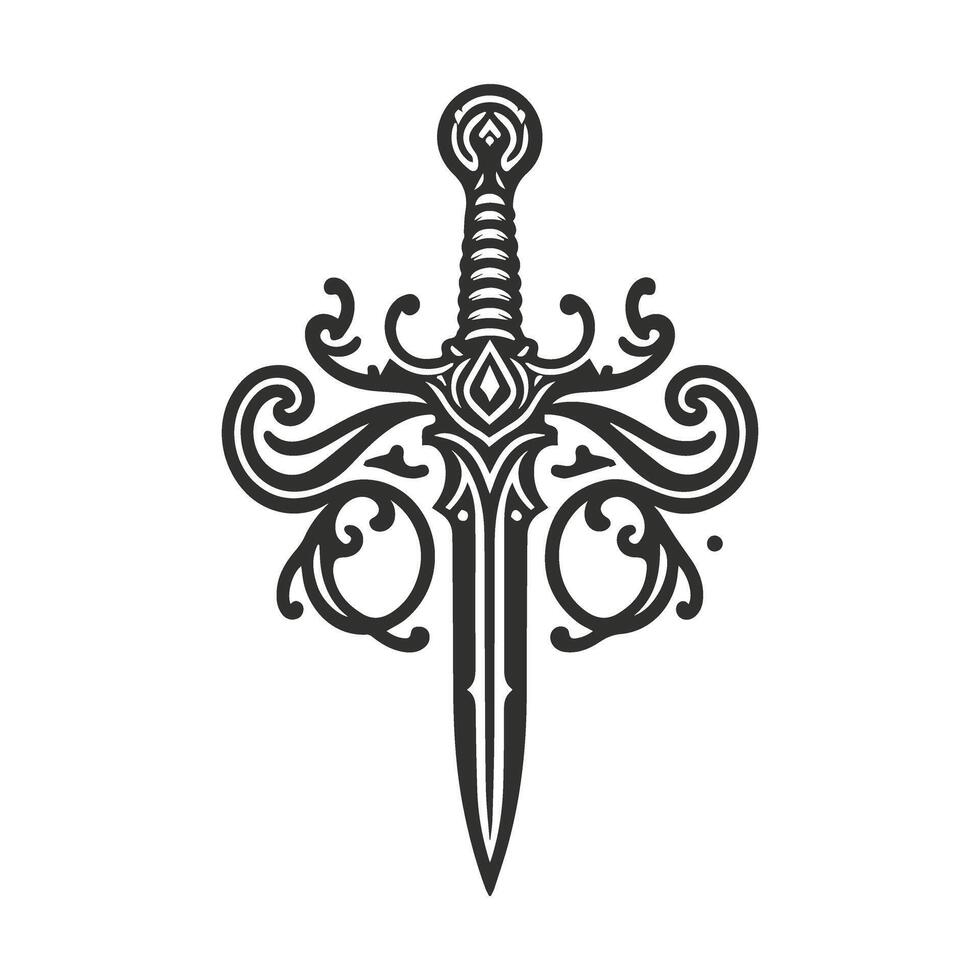 Fantasy Warrior Sword Creative Design vector