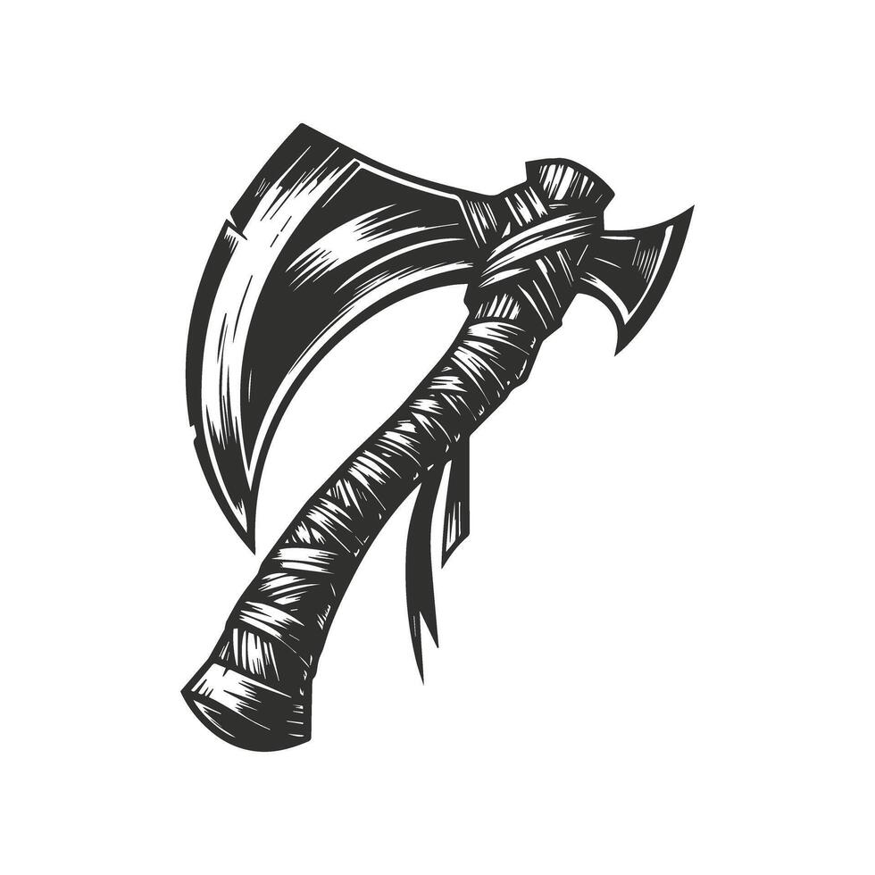 Timeless Fantasy Warrior Axe Art vector