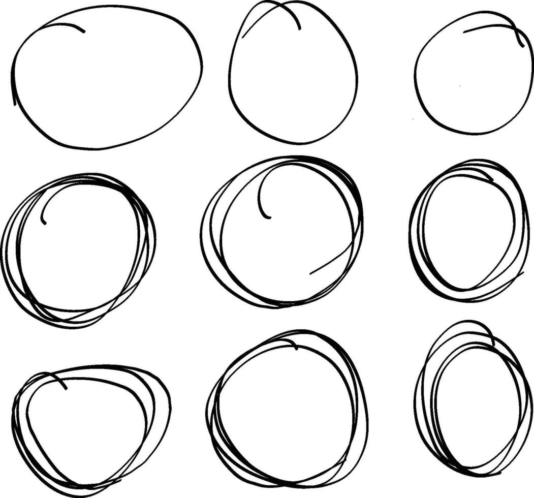 Artistic Hand Drawn Circular Patterns for Abstract Creations vector