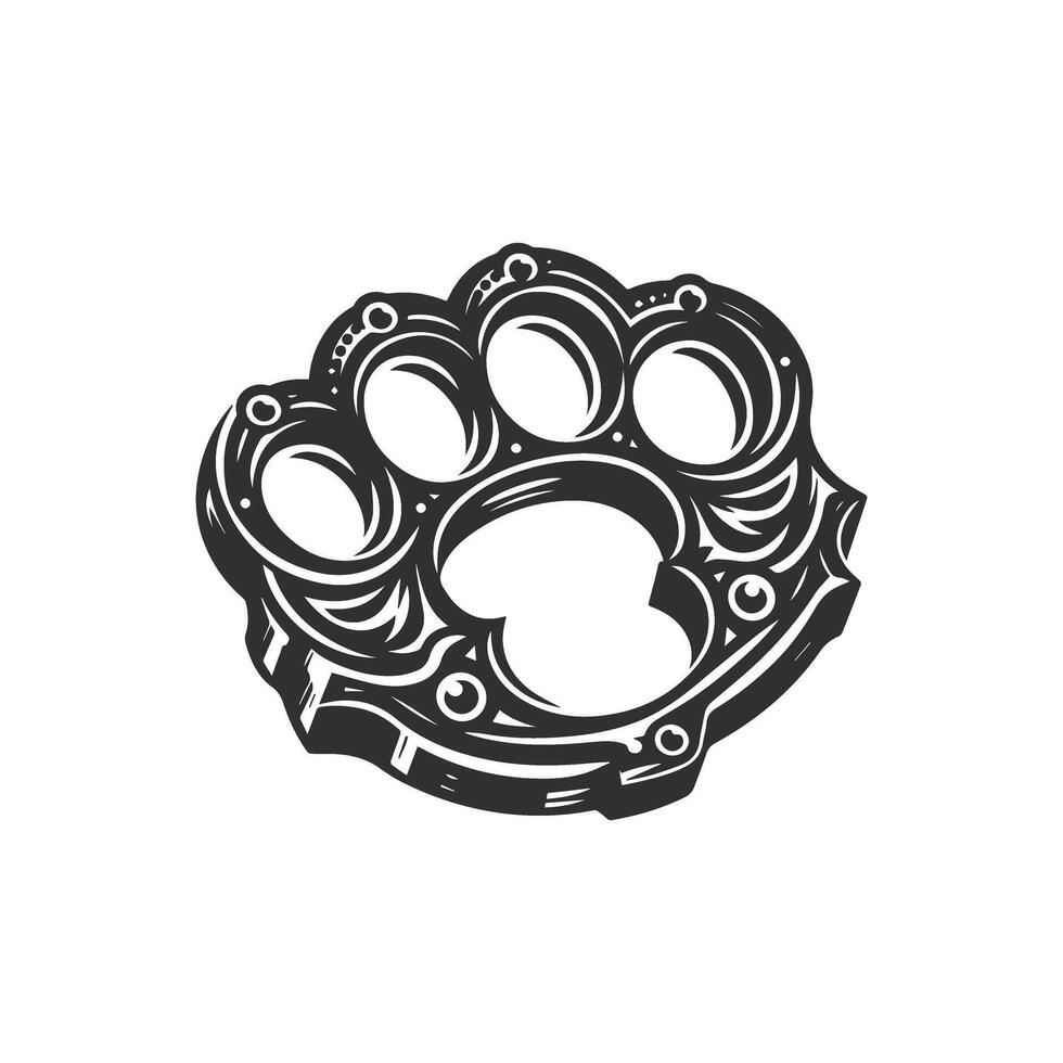 Hand Drawn Brass Knuckles Design Set vector