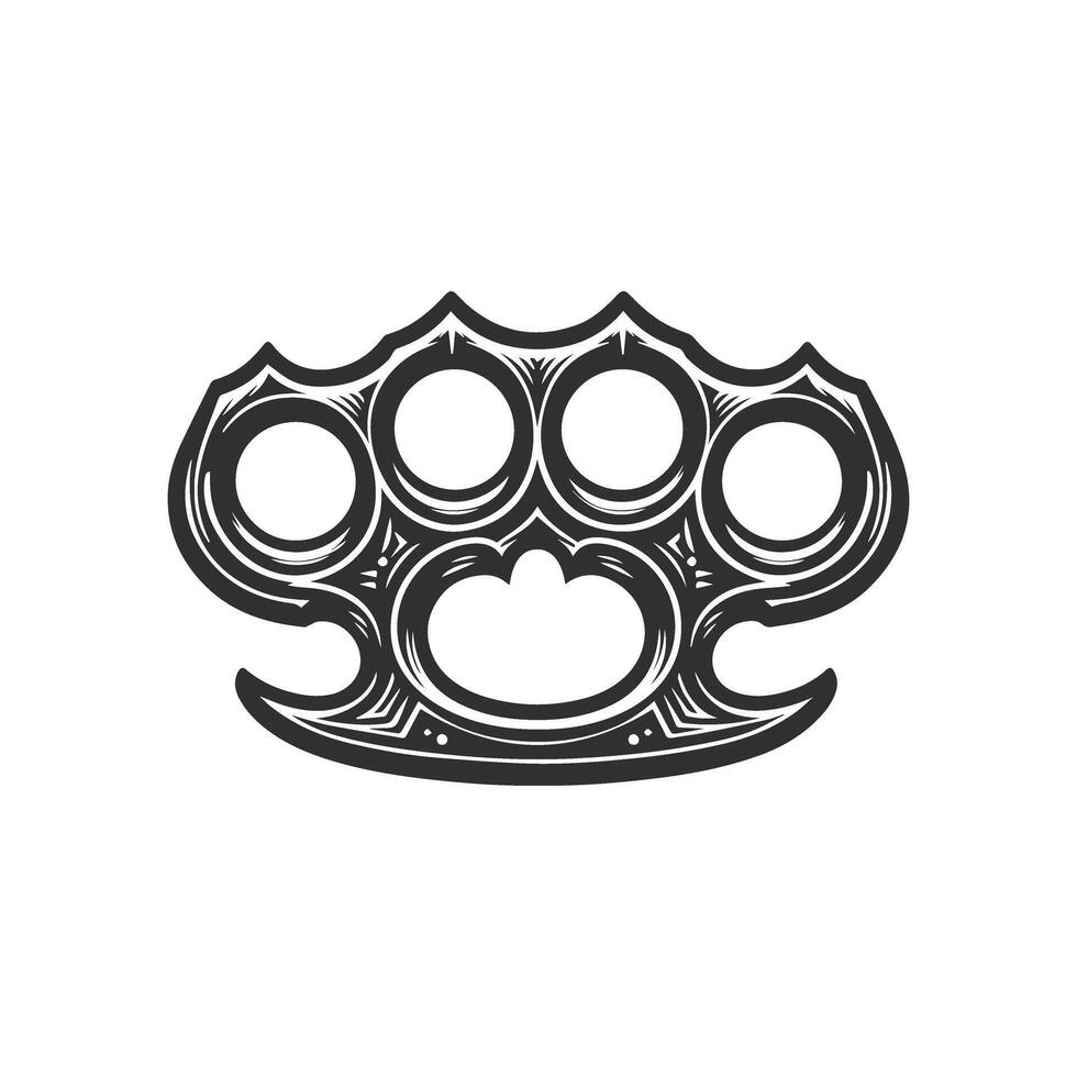 Artistic Brass Knuckles Design Set vector