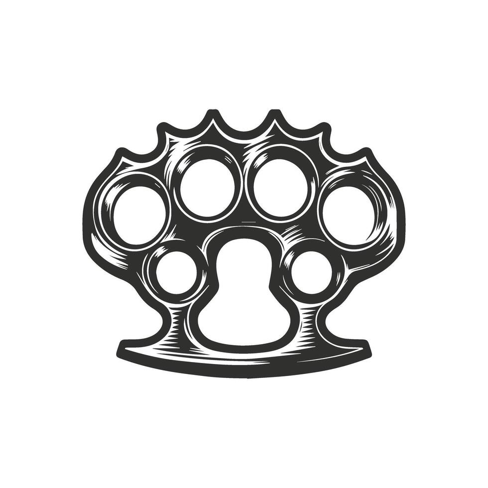 Brass knuckles design set. vector