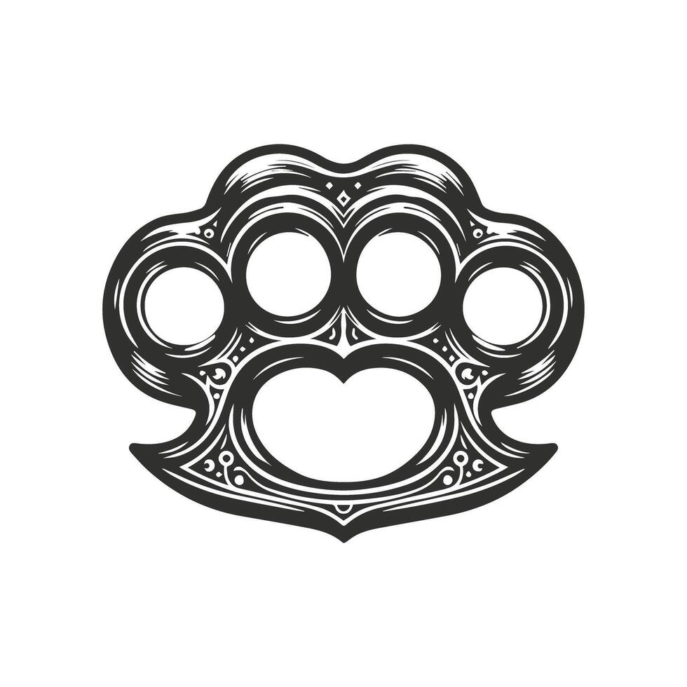 Brass Knuckles Artwork in Classic Style vector